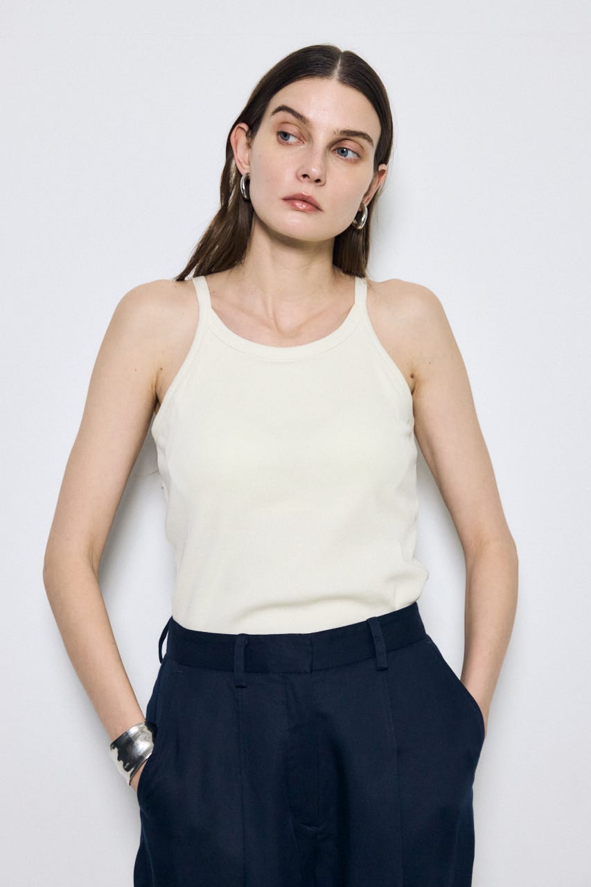 カップ付きホルターネックキャミソール O/WHT M