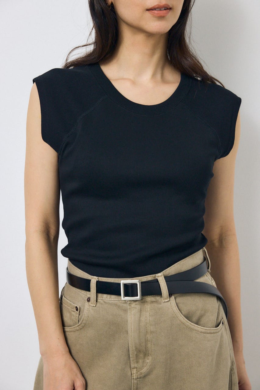 カップ付きノースリーブトップス BLK S