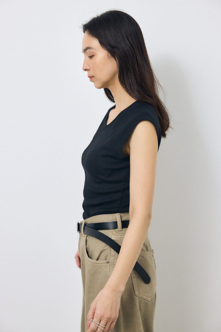 カップ付きノースリーブトップス BLK S