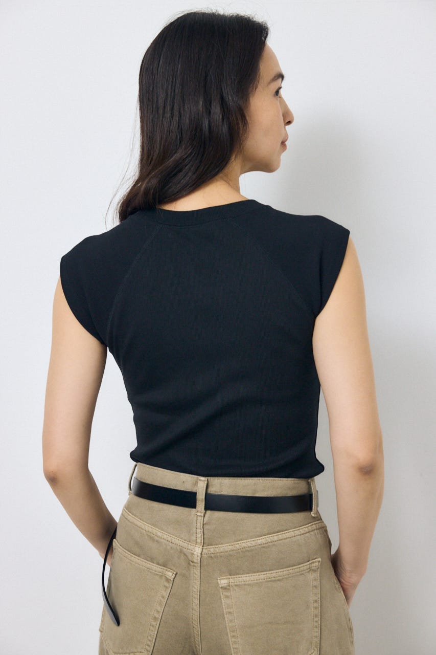 カップ付きノースリーブトップス BLK S