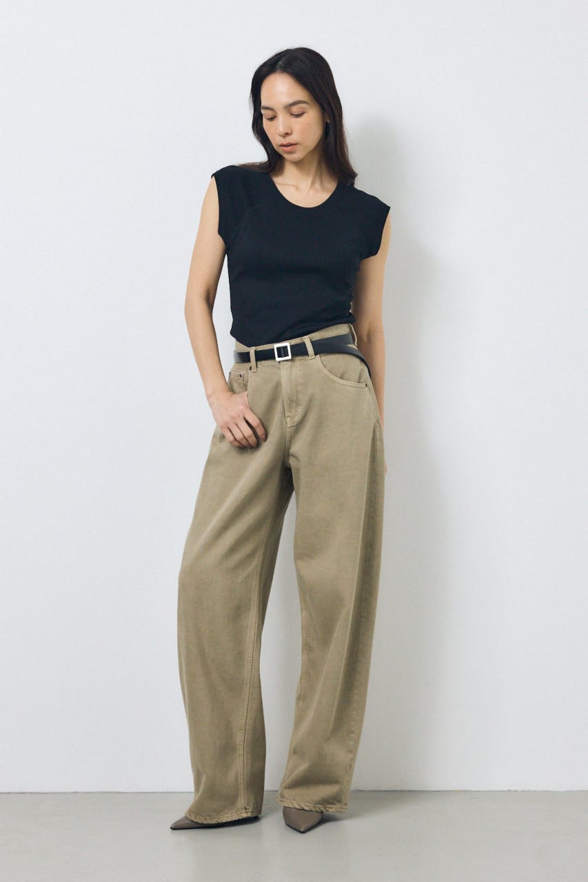 カップ付きノースリーブトップス BLK S