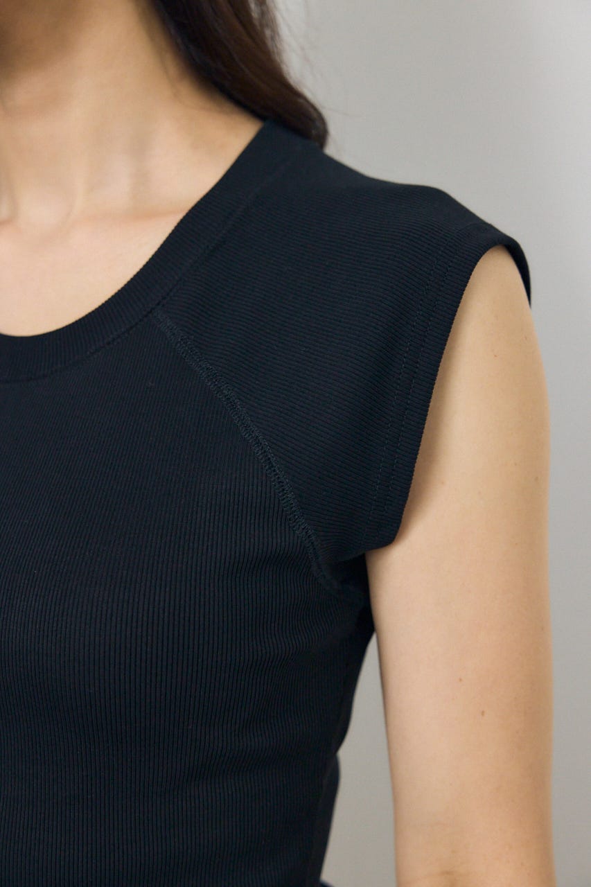 カップ付きノースリーブトップス BLK S