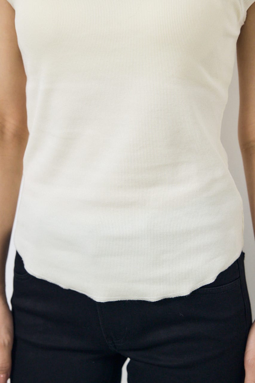 カップ付きノースリーブトップス O/WHT S