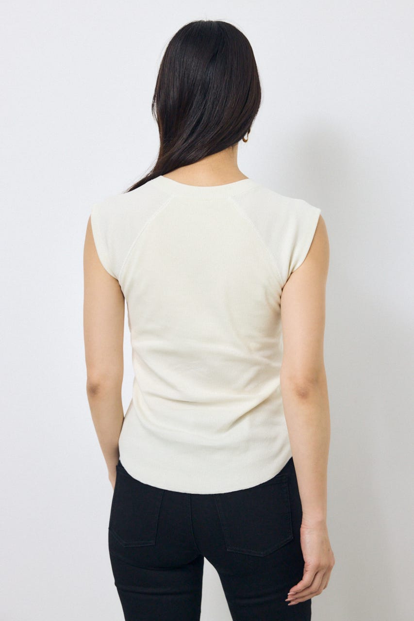 カップ付きノースリーブトップス O/WHT S