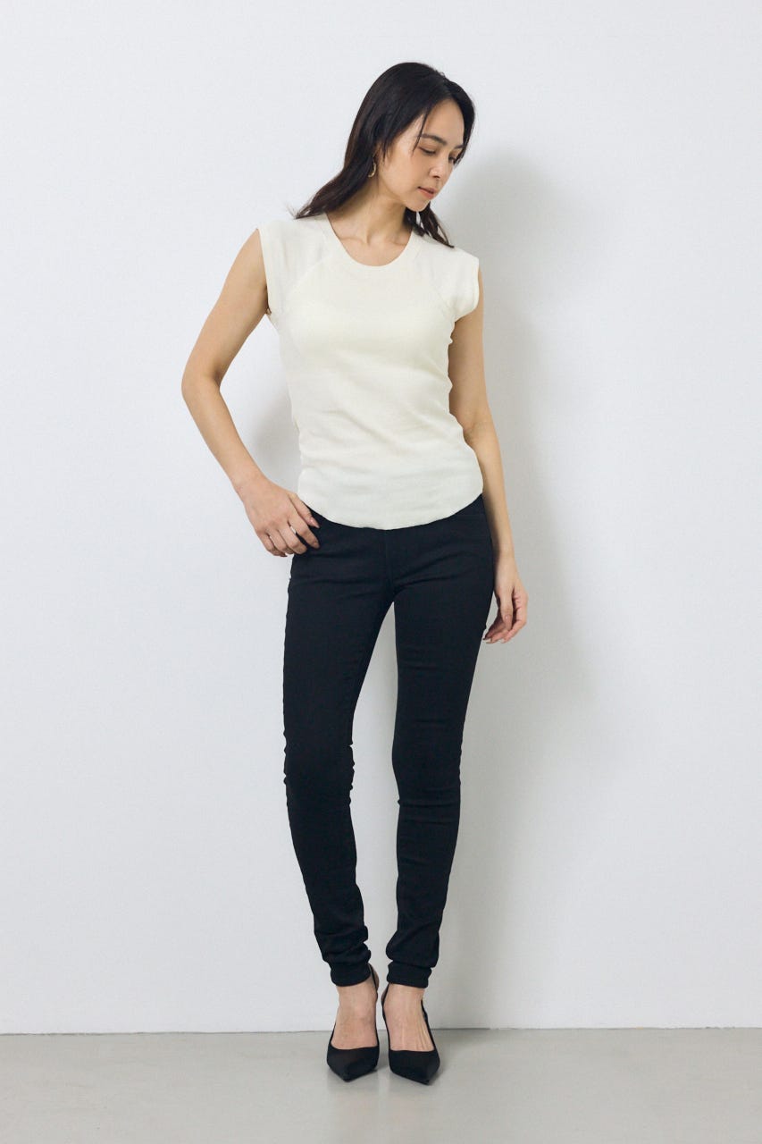 カップ付きノースリーブトップス O/WHT S