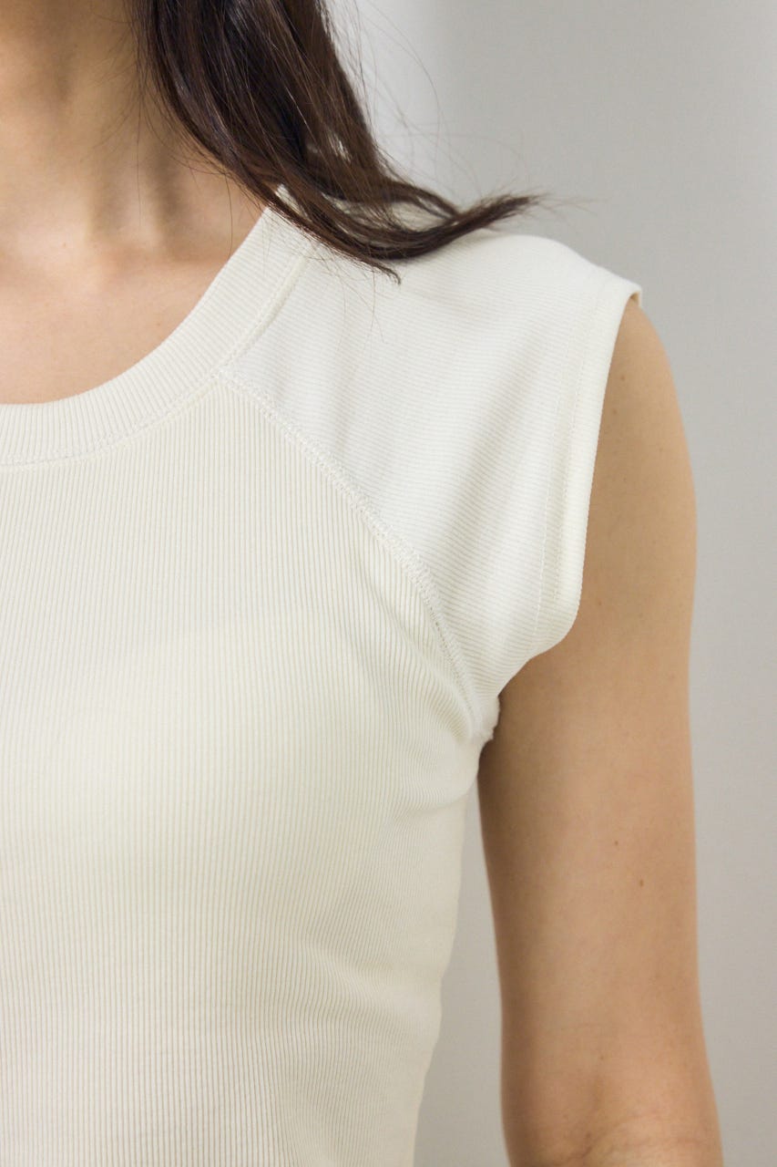 カップ付きノースリーブトップス O/WHT S