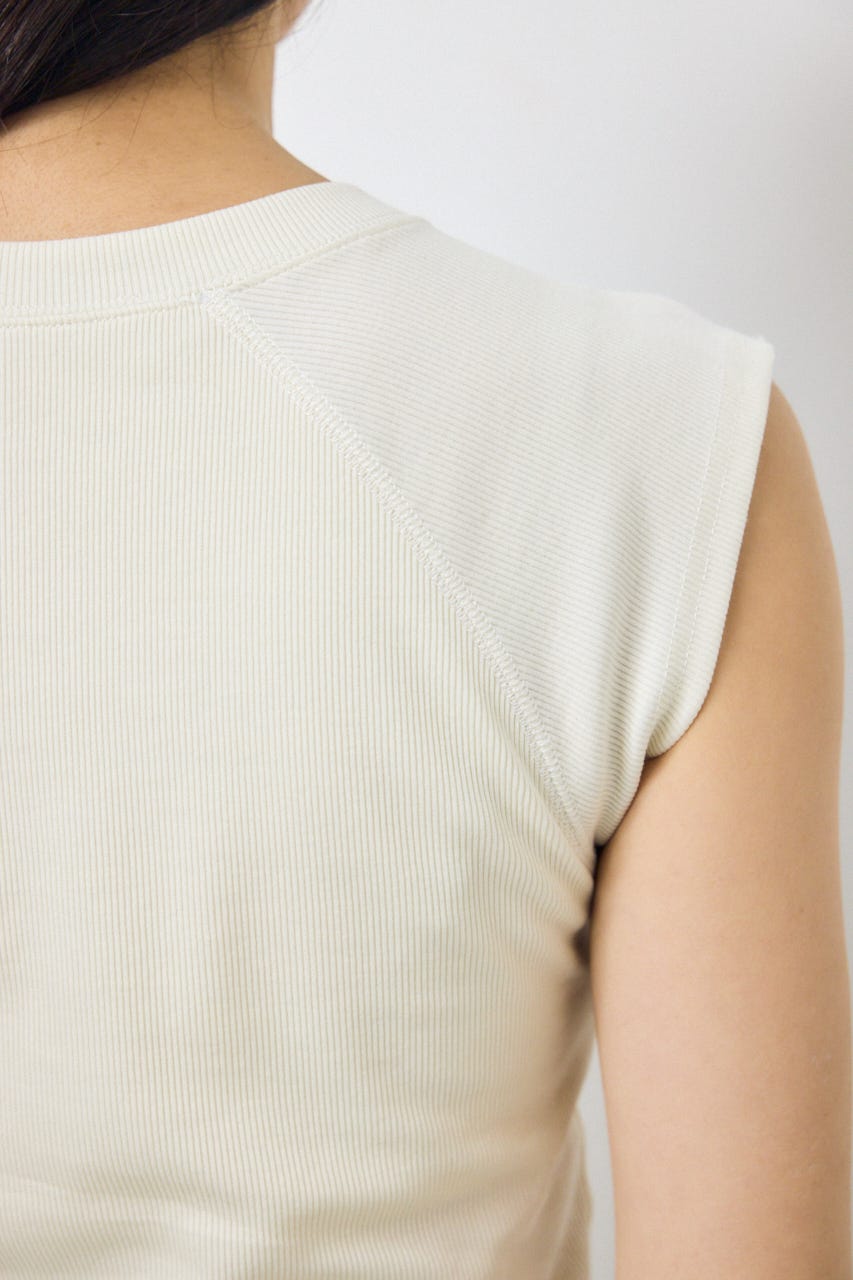 カップ付きノースリーブトップス O/WHT S