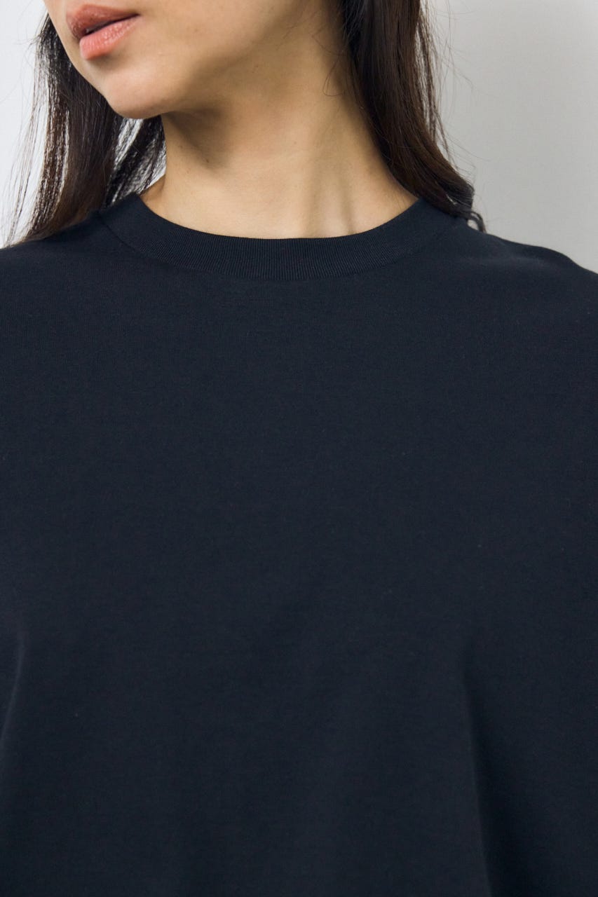 プレミアムコットンオーバーシルエットTシャツ BLK S