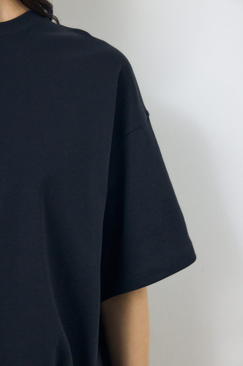 プレミアムコットンオーバーシルエットTシャツ BLK S