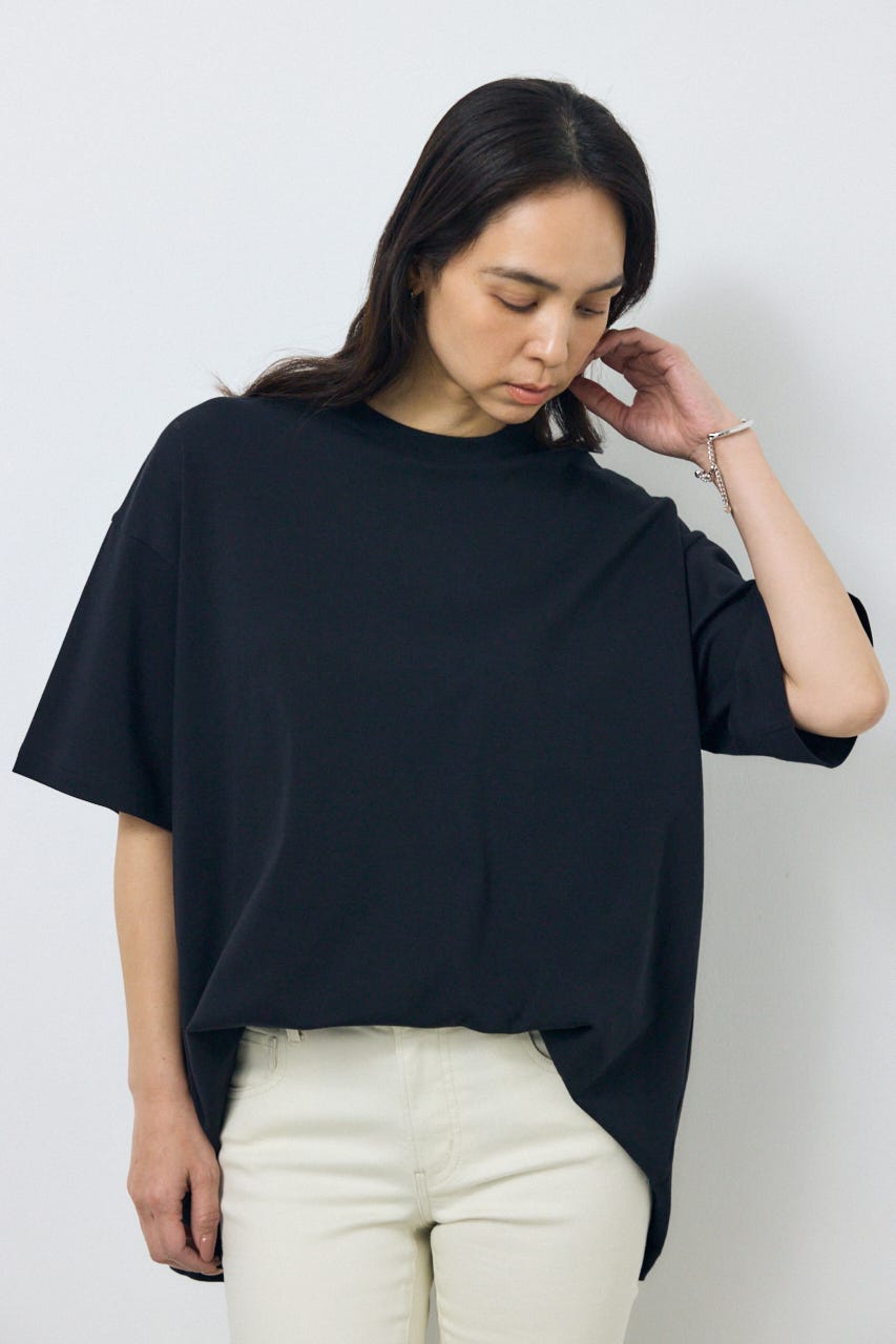 プレミアムコットンオーバーシルエットTシャツ BLK S