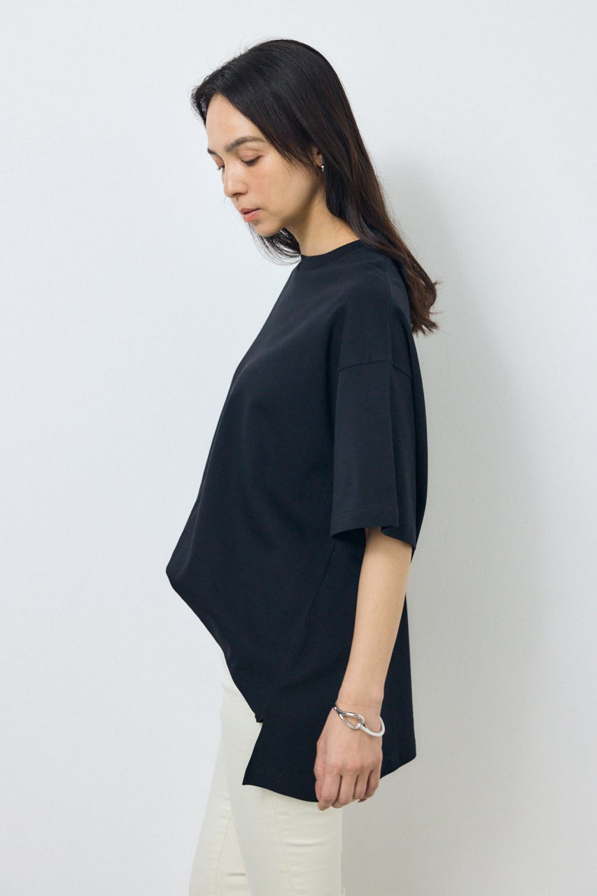 プレミアムコットンオーバーシルエットTシャツ BLK S