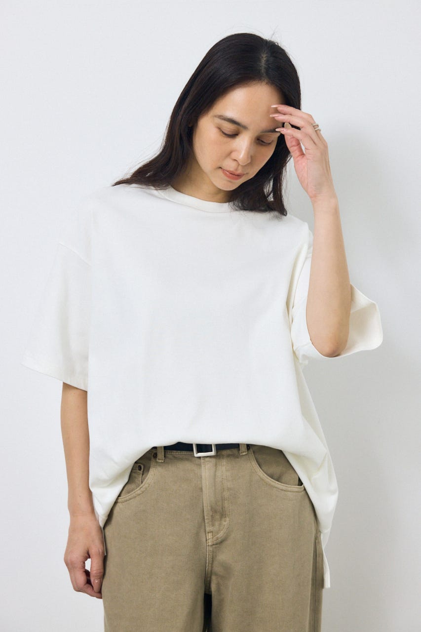 プレミアムコットンオーバーシルエットTシャツ O/WHT M