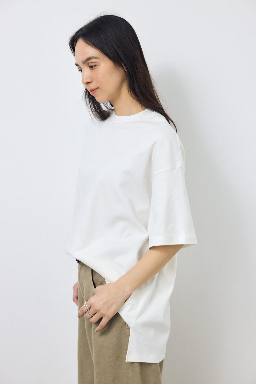 プレミアムコットンオーバーシルエットTシャツ O/WHT M