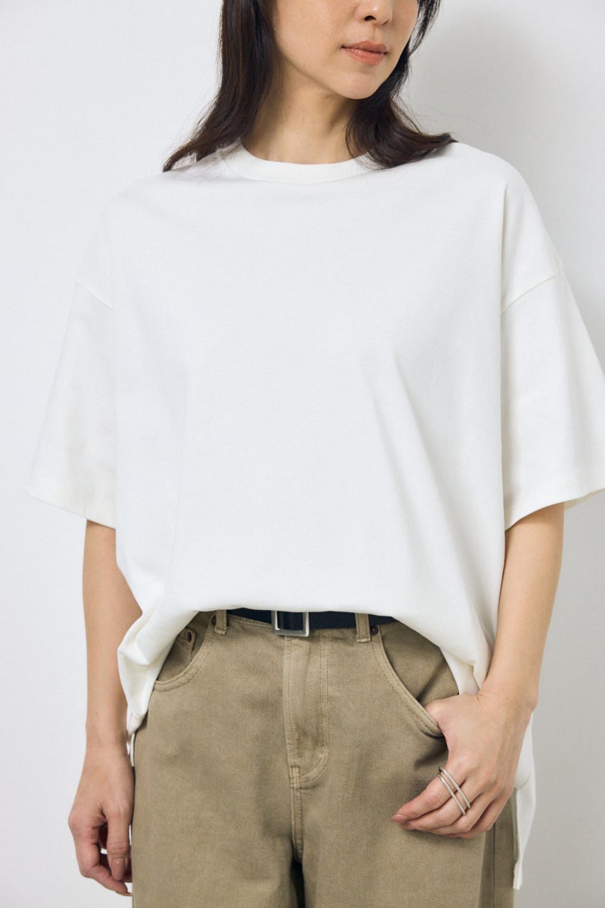 プレミアムコットンオーバーシルエットTシャツ O/WHT M