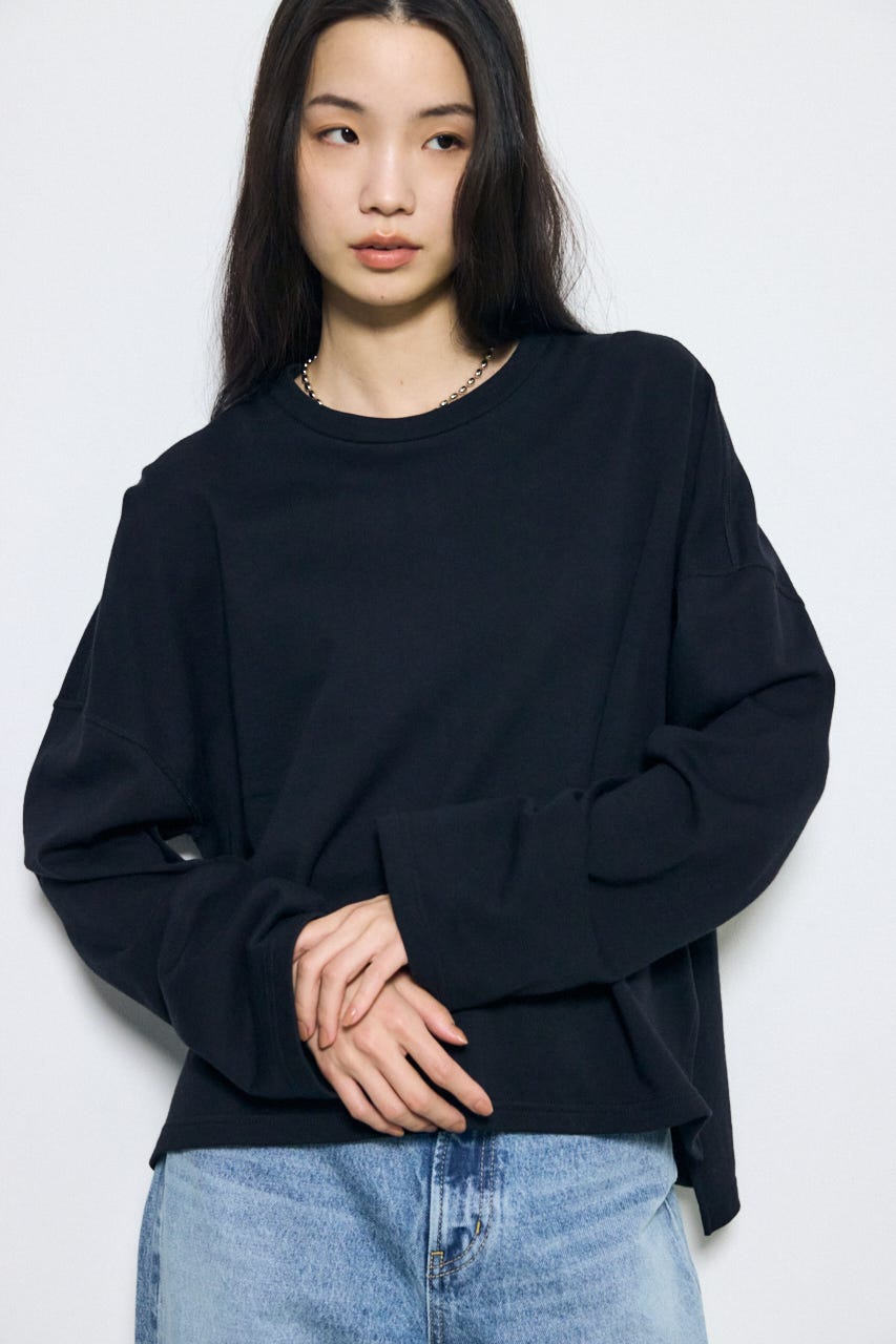 スリットヘムルーズプルオーバー BLK FREE