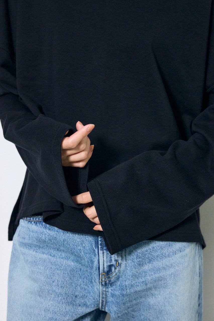 スリットヘムルーズプルオーバー BLK FREE