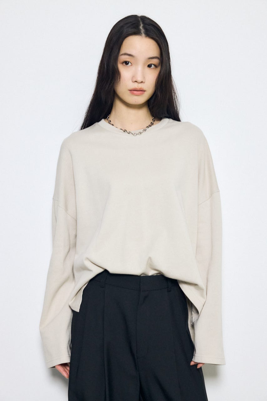 スリットヘムルーズプルオーバー GREIGE FREE