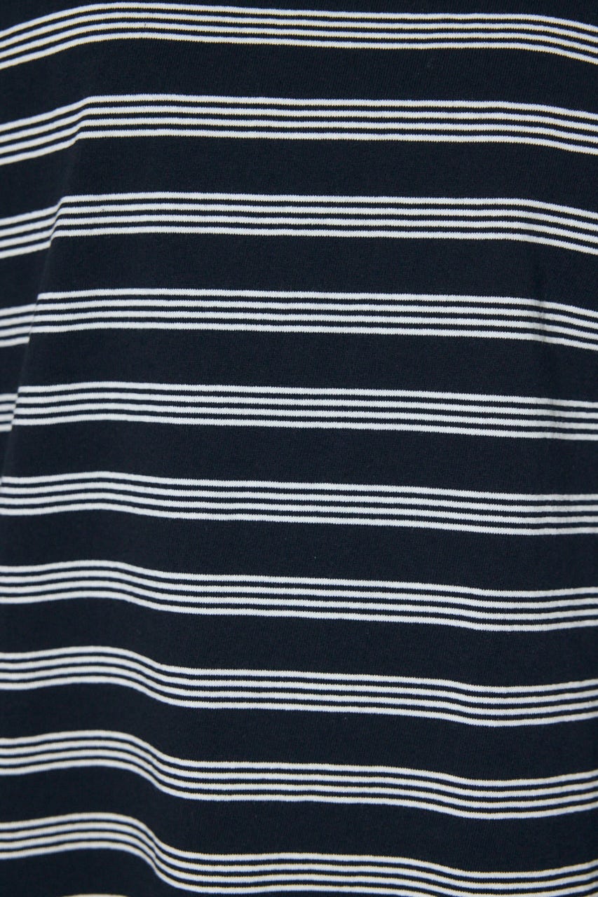 マルチボーダー長袖トップス 柄BLK FREE