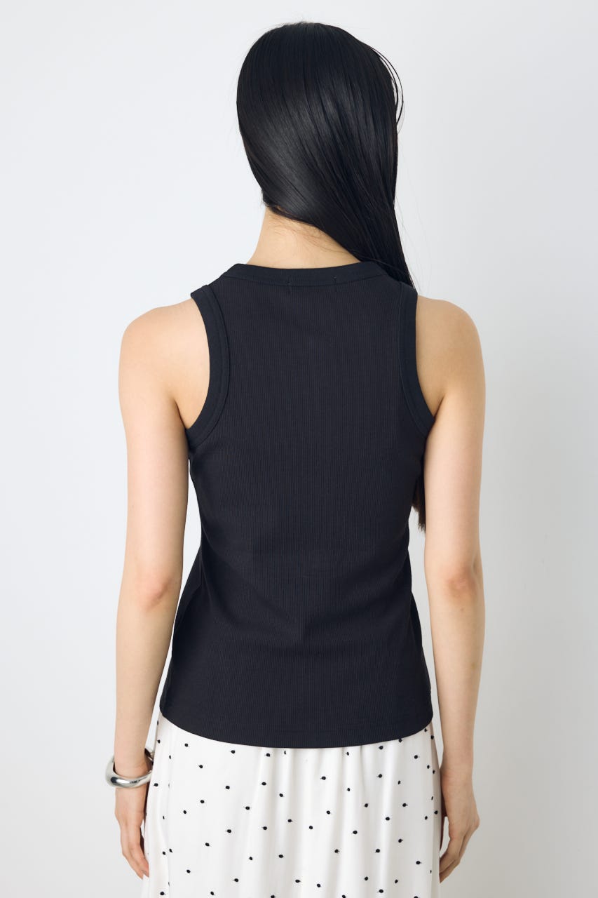 ヘンリーネックタンクトップ BLK S