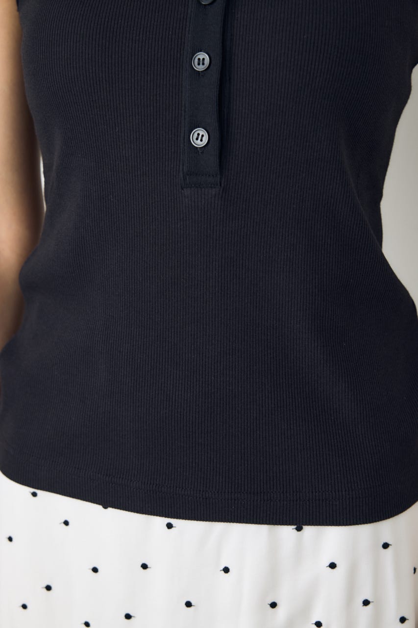ヘンリーネックタンクトップ BLK S