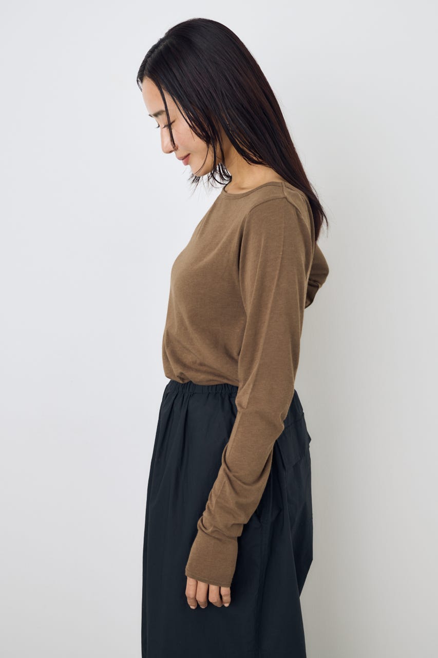 シアーカットオフショルトップス BRN M