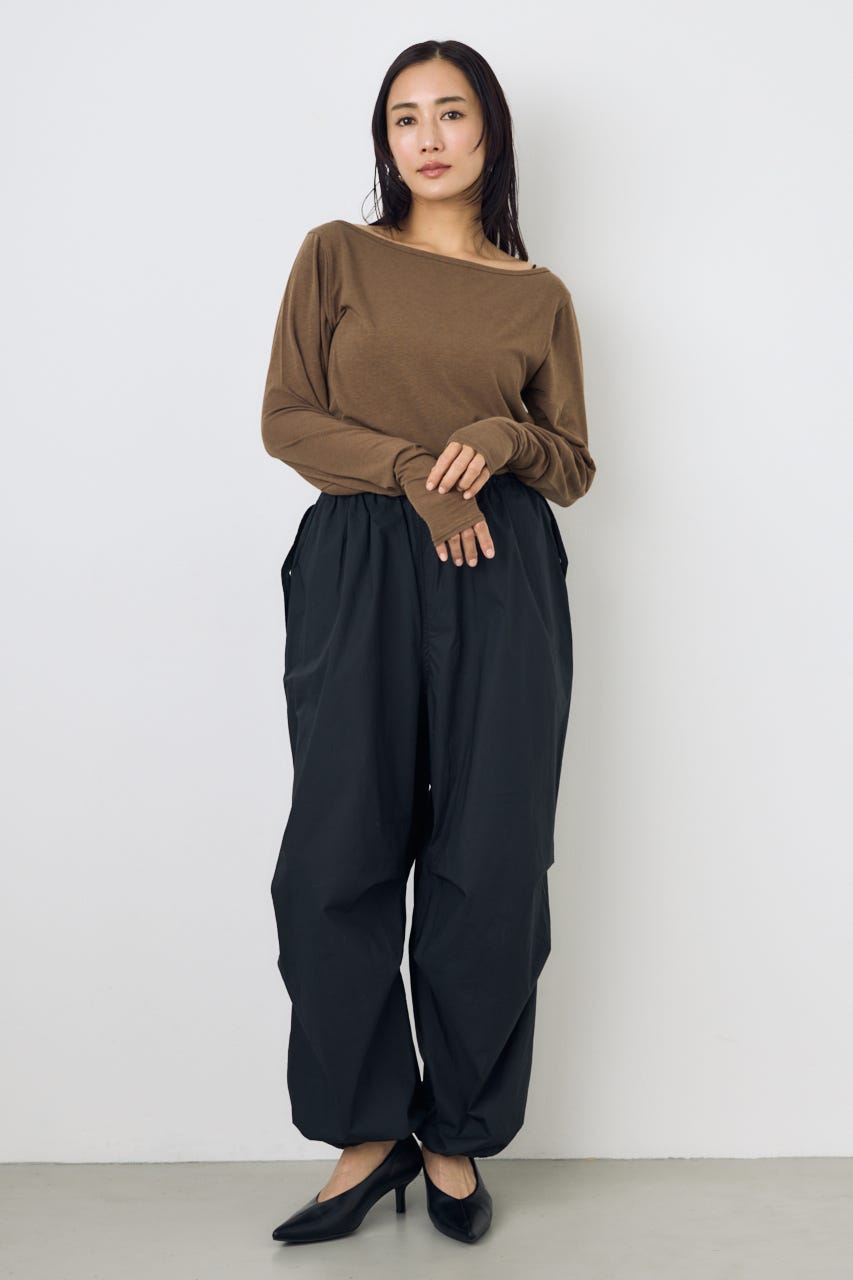 シアーカットオフショルトップス BRN M