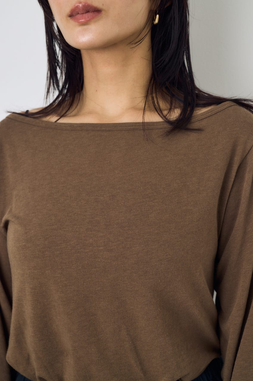 シアーカットオフショルトップス BRN M