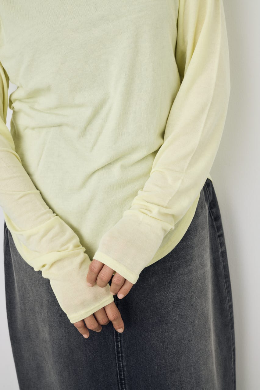 シアーカットオフショルトップス L/YEL S