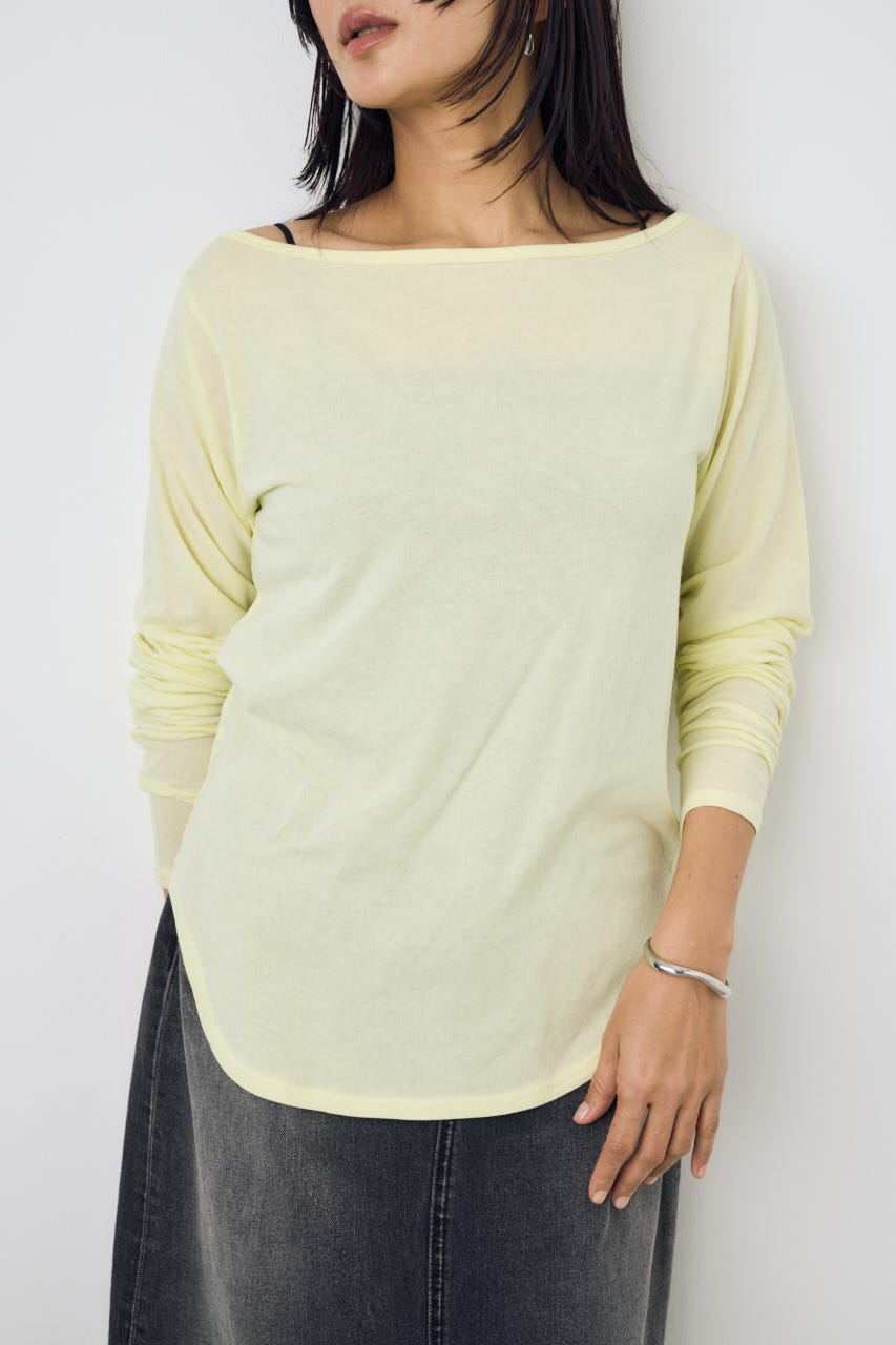 シアーカットオフショルトップス L/YEL S