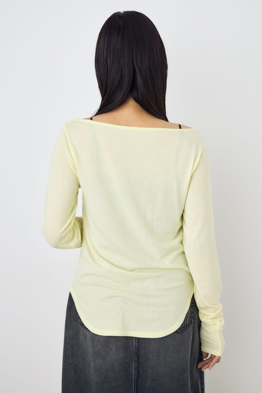 シアーカットオフショルトップス L/YEL S