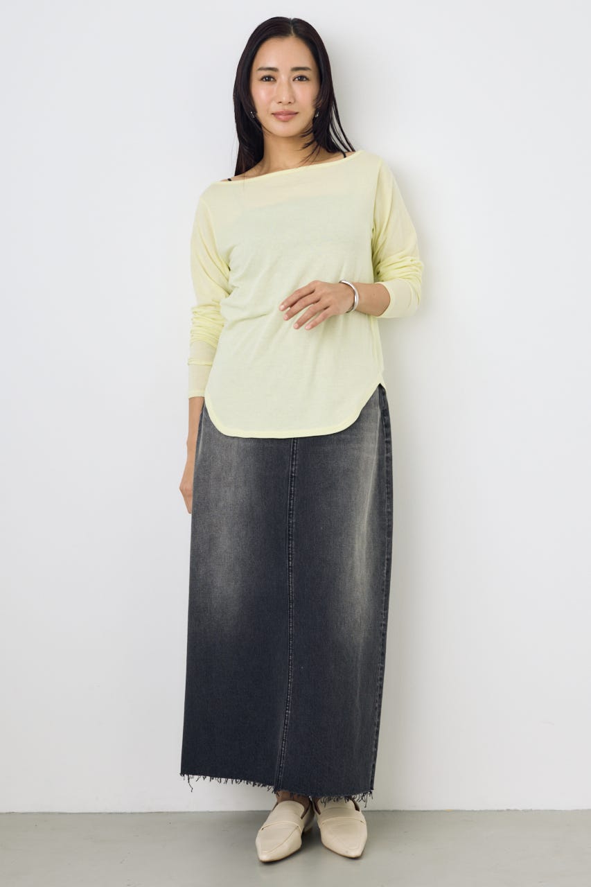 シアーカットオフショルトップス L/YEL S