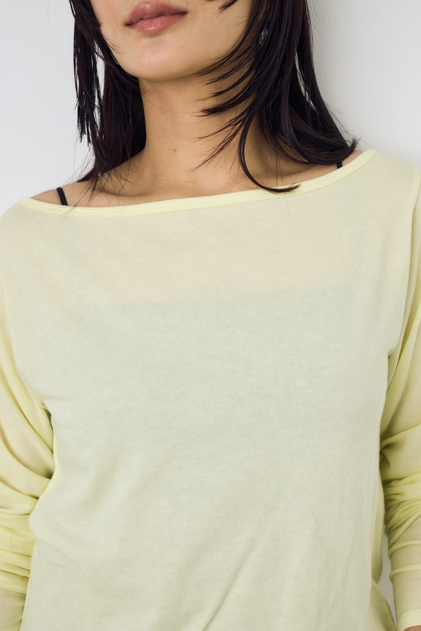 シアーカットオフショルトップス L/YEL S