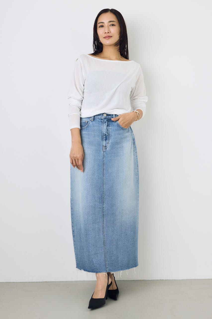 シアーカットオフショルトップス O/WHT S