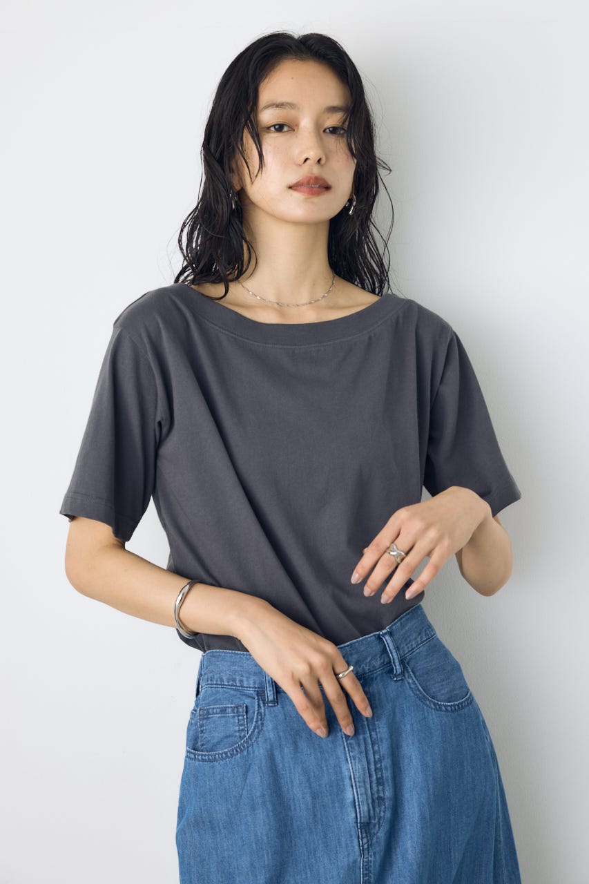 【接触冷感】ワンショルダーカットトップス L/BLK S