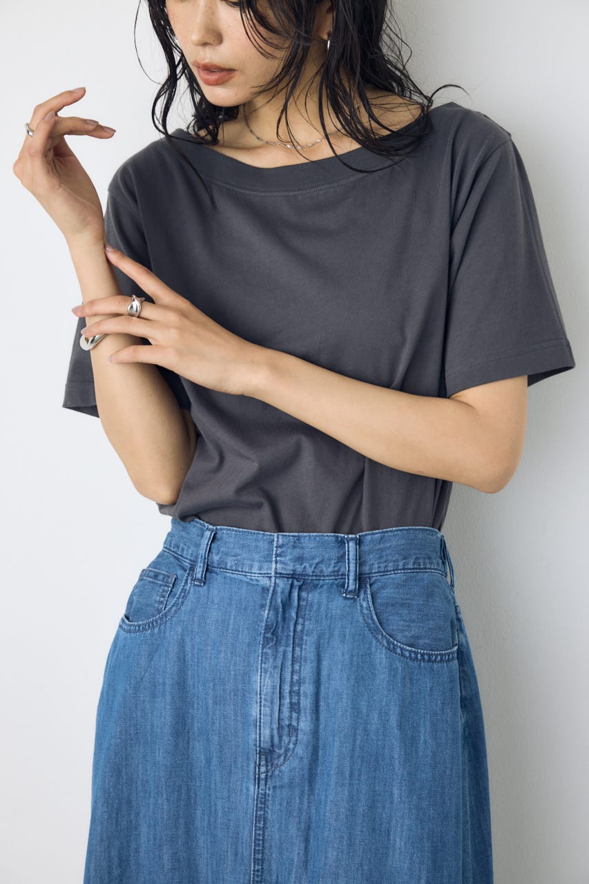 【接触冷感】ワンショルダーカットトップス L/BLK S