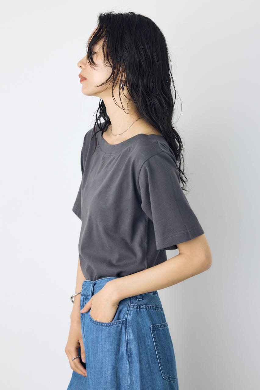 【接触冷感】ワンショルダーカットトップス L/BLK S