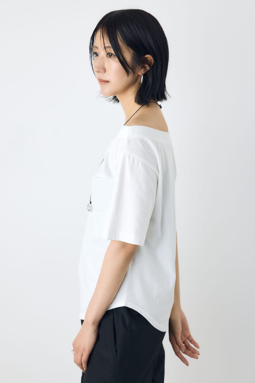 【接触冷感】ワンショルダーカットトップス O/WHT M