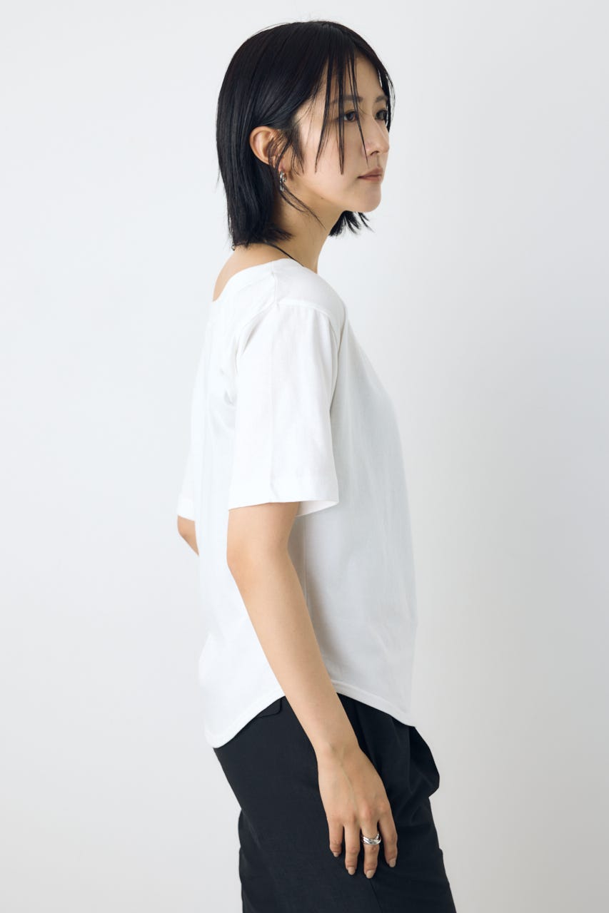 【接触冷感】ワンショルダーカットトップス O/WHT M