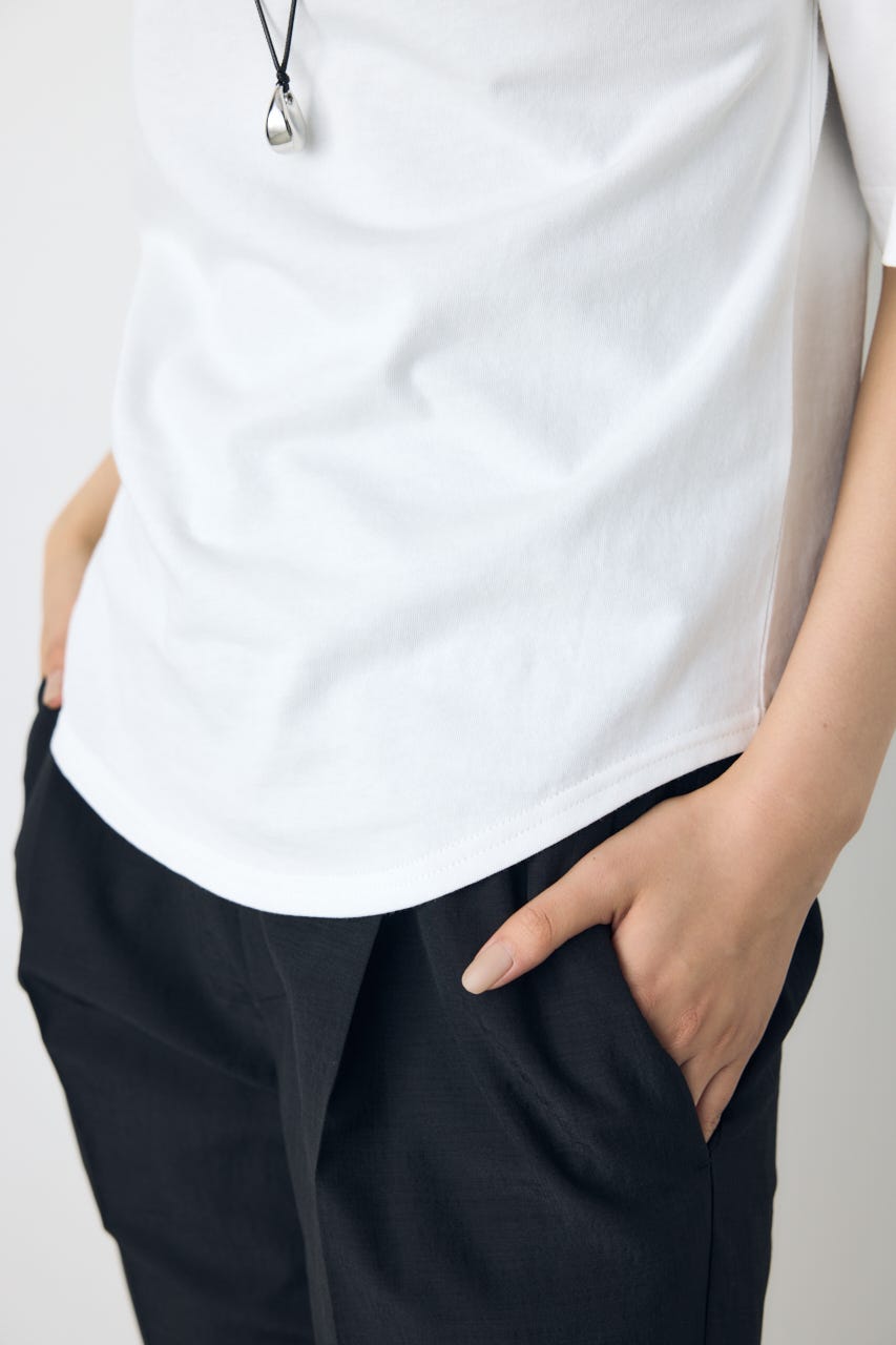 【接触冷感】ワンショルダーカットトップス O/WHT M