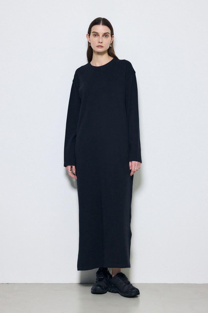 ロングスリーブストレートワンピース BLK S
