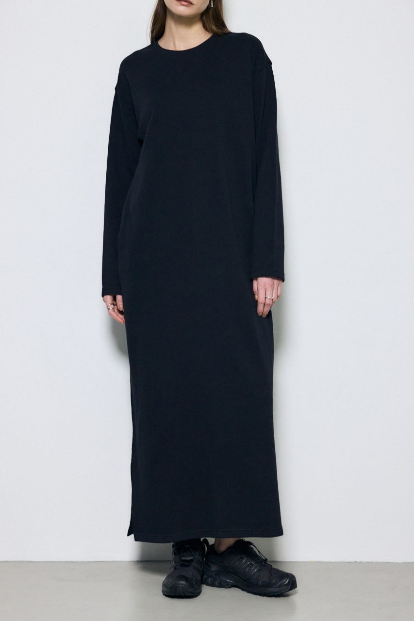 ロングスリーブストレートワンピース BLK S