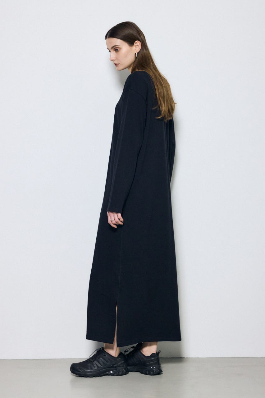 ロングスリーブストレートワンピース BLK S