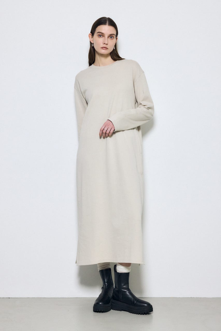 ロングスリーブストレートワンピース GREIGE M