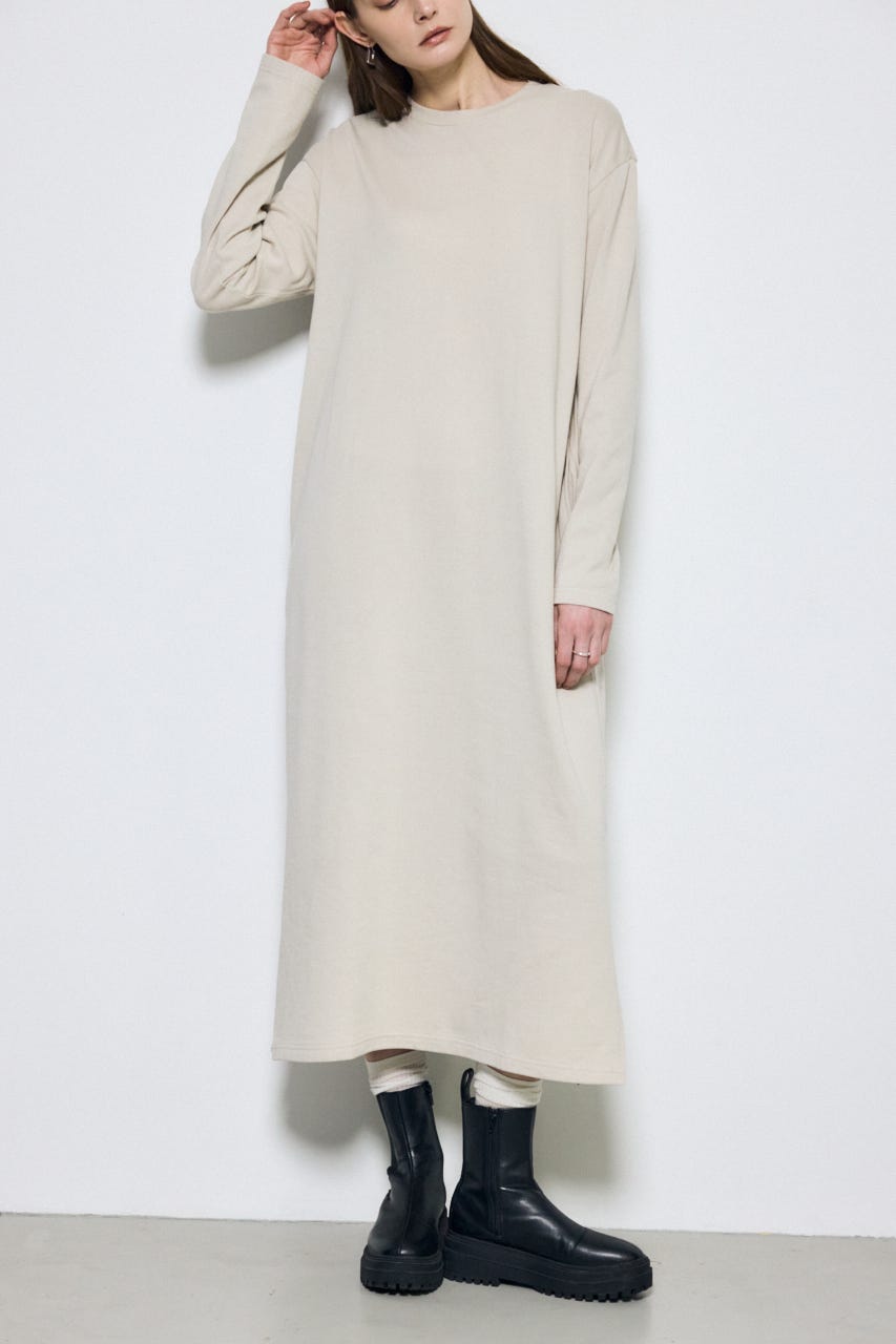 ロングスリーブストレートワンピース GREIGE M