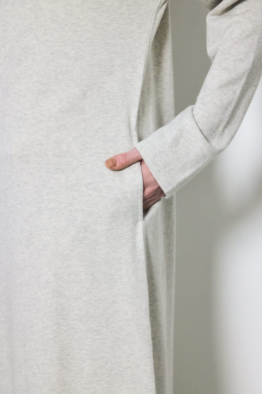 ロングスリーブストレートワンピース T.GRY M