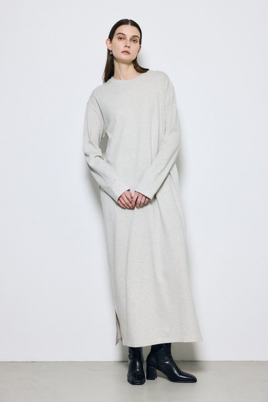 ロングスリーブストレートワンピース T.GRY M