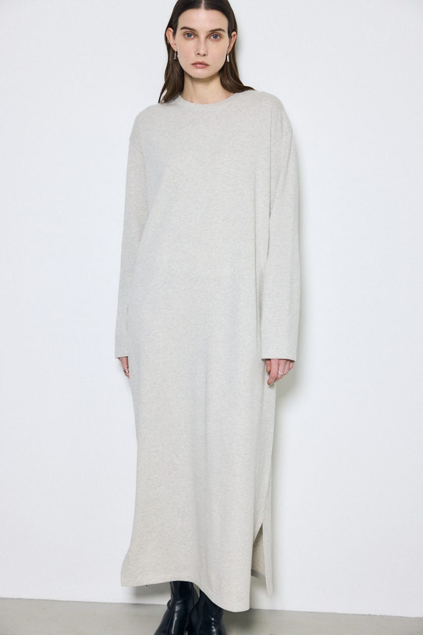 ロングスリーブストレートワンピース T.GRY M