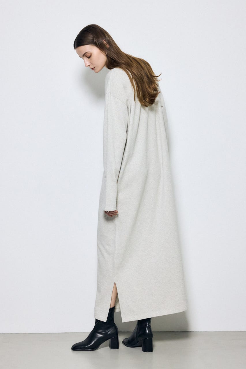 ロングスリーブストレートワンピース T.GRY M