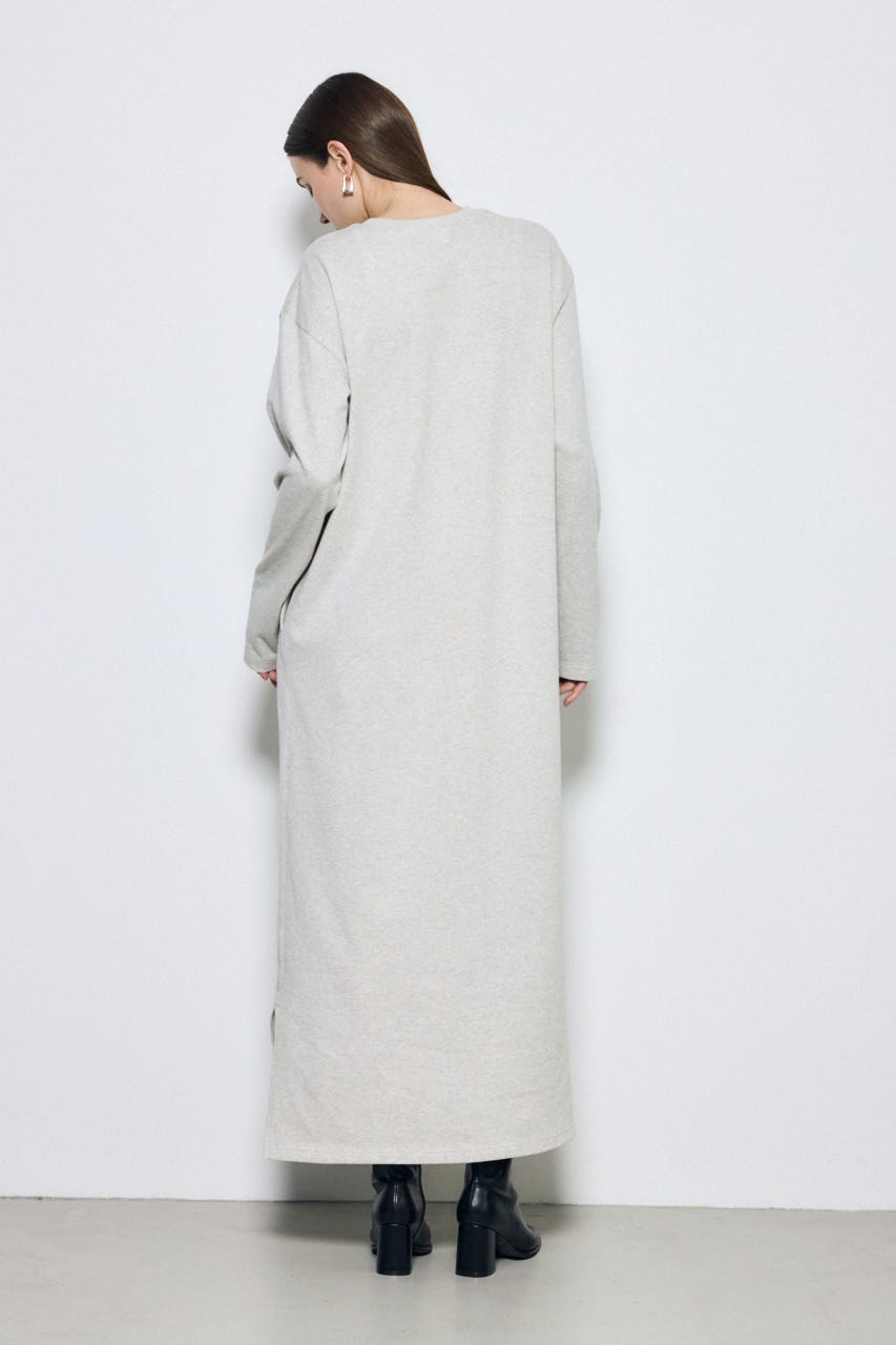 ロングスリーブストレートワンピース T.GRY M