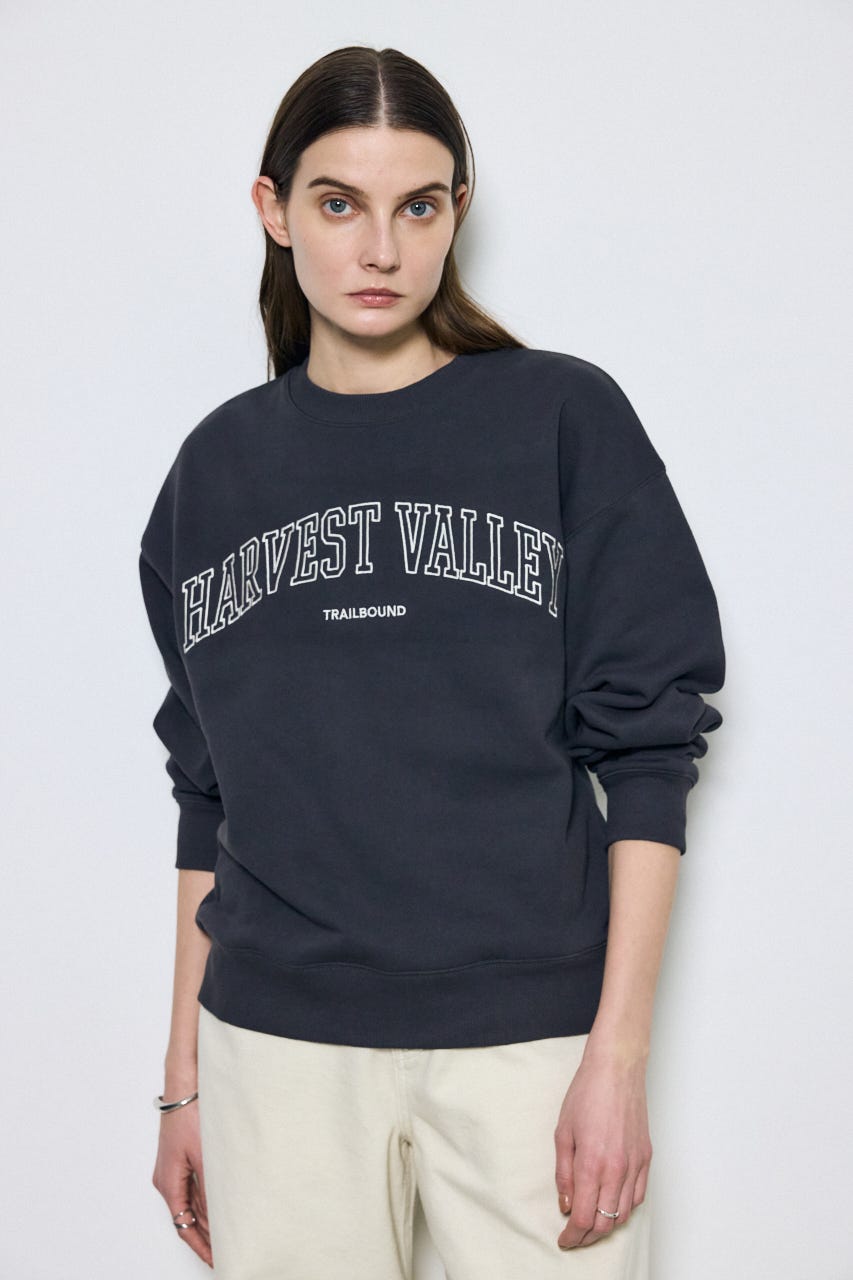 カレッジロゴ スウェットトップス L/BLK S